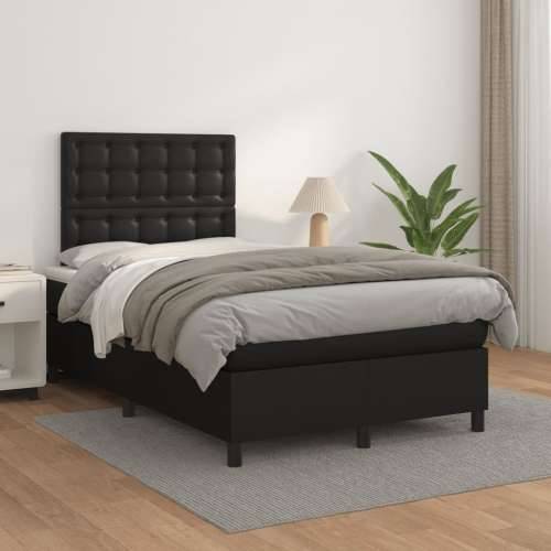 Krevet s oprugama i madracem crni 120x190 cm od umjetne kože - Crna 120 x 190 cm gumbi Cijena