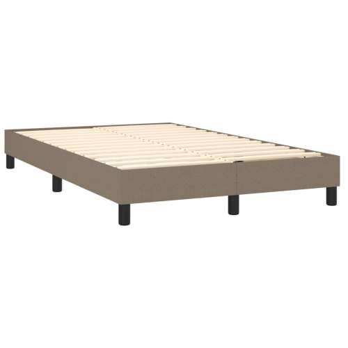 Krevet s oprugama i madracem LED smeđesivi 120x190cm od tkanine - Sivo-smeđa 120 x 190 cm gumbi Cijena