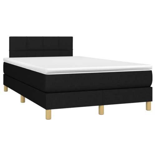 Krevet box spring s madracem LED crni 120 x 190 cm od tkanine - Crna 120 x 190 cm Blok s kvadratima Cijena