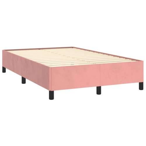 Krevet box spring s madracem LED ružičasti 120x190cm baršunasti - Ružičasta 120 x 190 cm gumbi Cijena