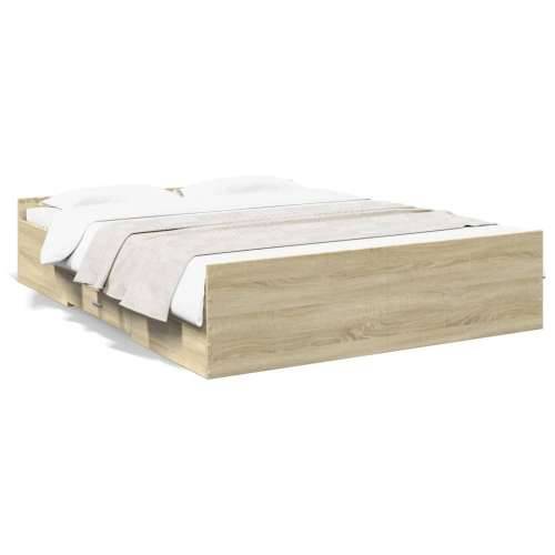 Okvir kreveta s ladicama boja hrasta sonome 150 x 200 cm drveni - sonoma hrast 150 x 200 cm Cijena