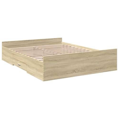 Okvir kreveta s ladicama boja hrasta sonome 150 x 200 cm drveni - sonoma hrast 150 x 200 cm Cijena
