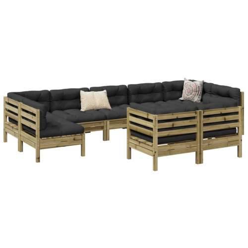 Vrtna garnitura - 9-dijelni set vrtnih sofa s jastucima od impregnirane borovine - Prirodno impregnirano 1 Cijena