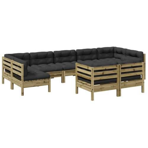Vrtna garnitura - 9-dijelni set vrtnih sofa s jastucima od impregnirane borovine - Prirodno impregnirano 1 Cijena
