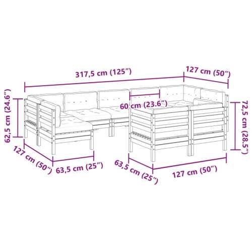 Vrtna garnitura - 9-dijelni set vrtnih sofa s jastucima od impregnirane borovine - Prirodno impregnirano 1 Cijena