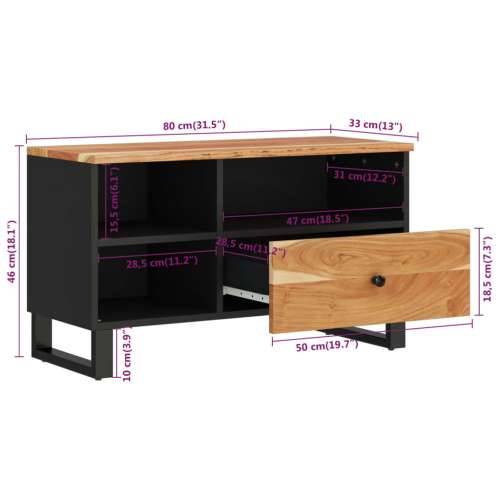 TV ormarić 80 x 33 x 46 cm drvo bagrema i konstruirano drvo - Smeđa 1 Cijena