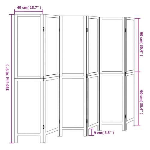 Paravan - Sobna pregrada sa 6 panela tamnosmeđa masivno drvo paulovnije - 40 x 180 cm 6 Cijena