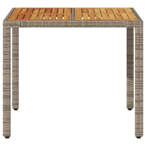Vrtni stol s pločom od drva bagrema sivi 90x90x75 cm poliratana - Siva 90 x 90 x 75 cm 1 Cijena