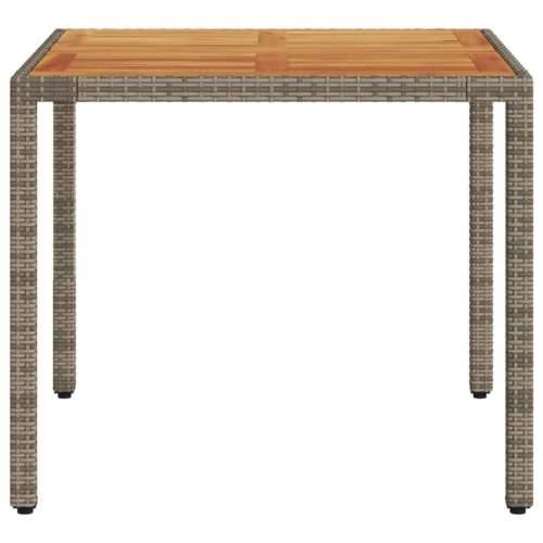 Vrtni stol s pločom od drva bagrema sivi 90x90x75 cm poliratana - Siva 90 x 90 x 75 cm 1 Cijena