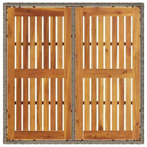 Vrtni stol s pločom od drva bagrema sivi 90x90x75 cm poliratana - Siva 90 x 90 x 75 cm 1 Cijena