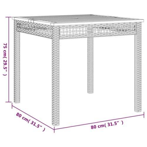 Vrtni stol bež 80 x 80 x 75 cm od poliratana i drva bagrema - Bež i smeđa 80 x 80 x 75 cm 1 Cijena