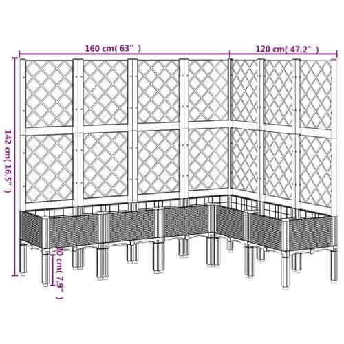 Vrtna sadilica s rešetkom smeđa 160 x 120 x 142 cm PP - Smeđa 160 x 120 x 142 cm 1 Cijena