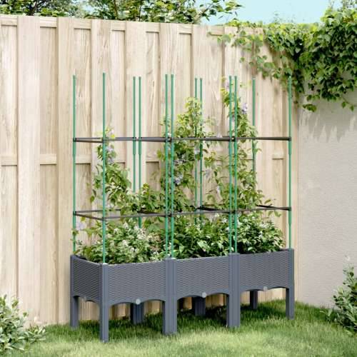 Vrtna sadilica s rešetkom plava siva 120 x 40 x 142,5 cm PP - Plavo-siva 120 x 40 x 142.5 cm 1 Cijena