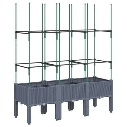 Vrtna sadilica s rešetkom plava siva 120 x 40 x 142,5 cm PP - Plavo-siva 120 x 40 x 142.5 cm 1 Cijena