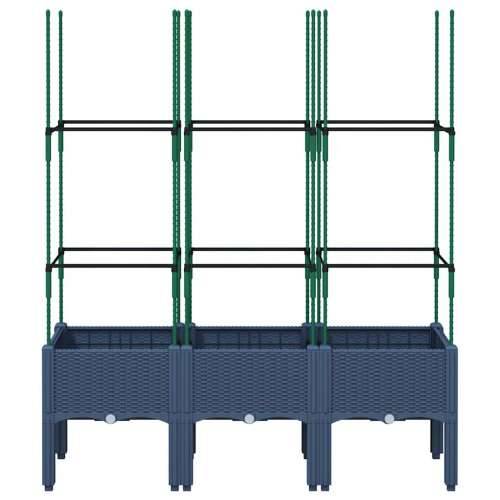 Vrtna sadilica s rešetkom plava siva 120 x 40 x 142,5 cm PP - Plavo-siva 120 x 40 x 142.5 cm 1 Cijena