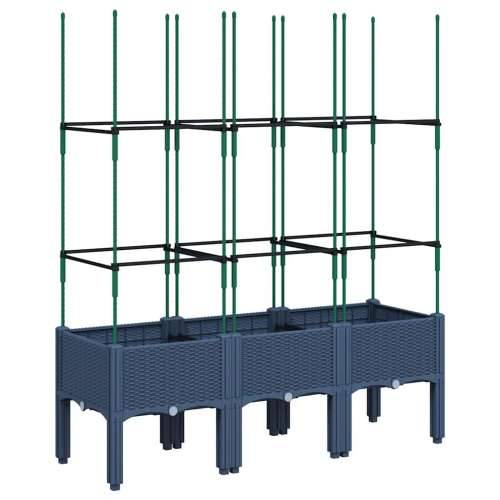Vrtna sadilica s rešetkom plava siva 120 x 40 x 142,5 cm PP - Plavo-siva 120 x 40 x 142.5 cm 1 Cijena