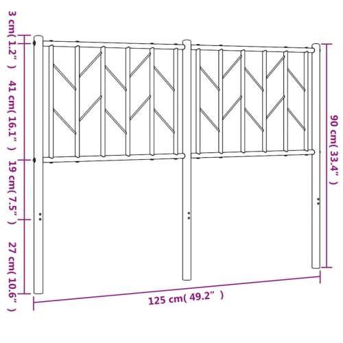 Metalno uzglavlje bijelo 120 cm - Bijela 120 cm 1 Cijena