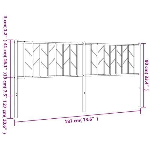 Metalno uzglavlje bijelo 180 cm - Bijela 180 cm 1 Cijena