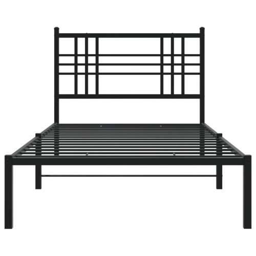 Metalni okvir za krevet s uzglavljem crni 100x190 cm - Crna 100 x 190 cm s uzglavljem Cijena