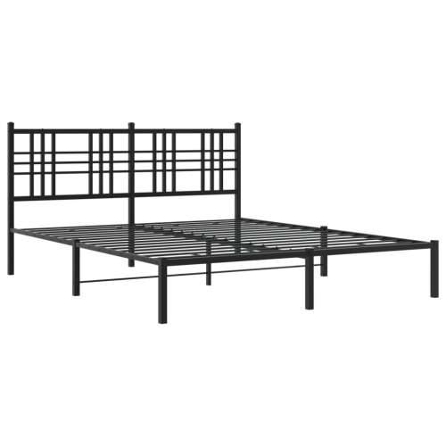 Metalni okvir za krevet s uzglavljem crni 150x200 cm - Crna 150 x 200 cm s uzglavljem Cijena