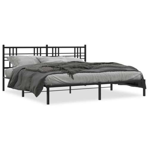 Metalni okvir za krevet s uzglavljem crni 193x203 cm - Crna 193 x 203 cm s uzglavljem Cijena