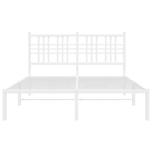 Metalni okvir za krevet s uzglavljem bijeli 120 x 190 cm - Bijela 120 x 190 cm s uzglavljem Cijena