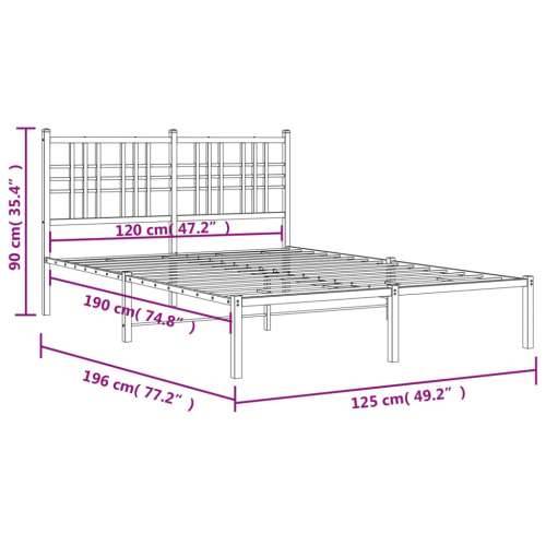 Metalni okvir za krevet s uzglavljem bijeli 120 x 190 cm - Bijela 120 x 190 cm s uzglavljem Cijena