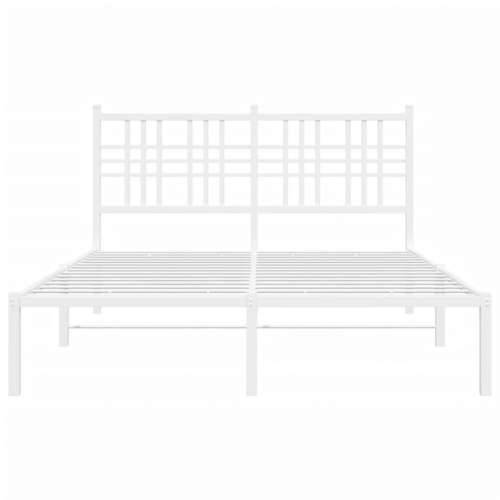 Metalni okvir za krevet s uzglavljem bijeli 135x190 cm - Bijela 135 x 190 cm s uzglavljem Cijena