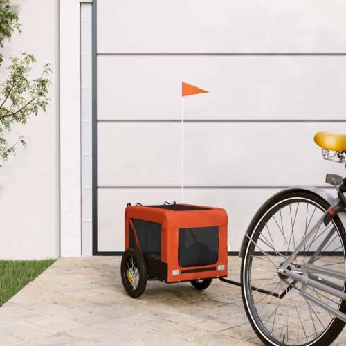Prikolica za bicikl za ljubimce narančasto-crna tkanina/željezo