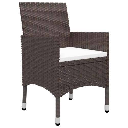 Vrtna garnitura - 3-dijelni vrtni blagovaonski set s jastucima smeđi - Smeđa Dužina stola 88 cm 2 Cijena