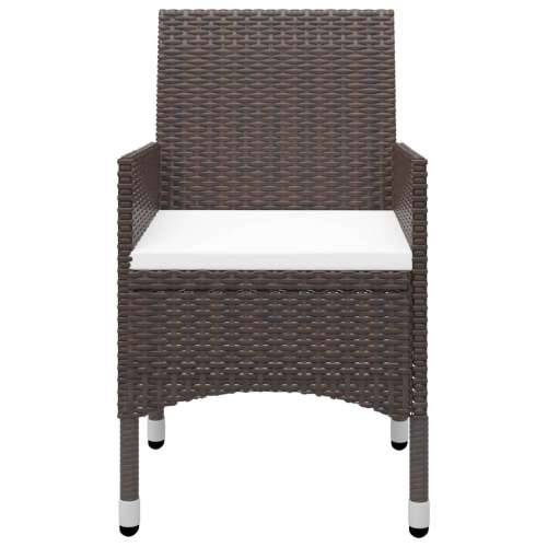 Vrtna garnitura - 3-dijelni vrtni blagovaonski set s jastucima smeđi - Smeđa Dužina stola 88 cm 2 Cijena
