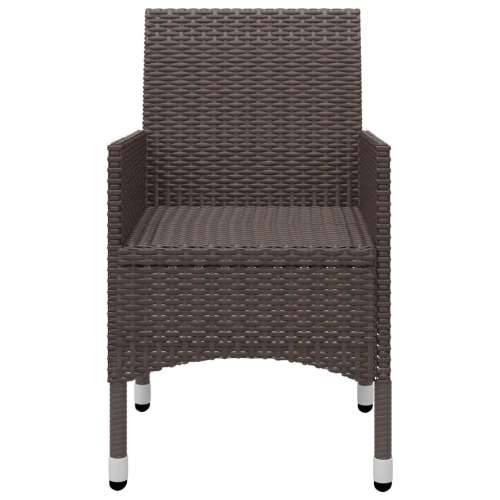 Vrtna garnitura - 3-dijelni vrtni blagovaonski set s jastucima smeđi - Smeđa Dužina stola 88 cm 2 Cijena