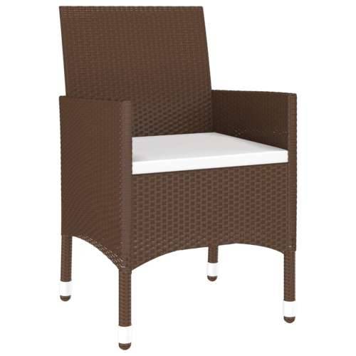 3-dijelni vrtni bistro set poliratan i kaljeno staklo smeđi - Smeđa Ø 60 cm table 2 Cijena