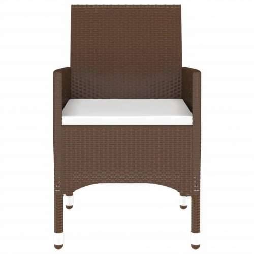 3-dijelni vrtni bistro set poliratan i kaljeno staklo smeđi - Smeđa Ø 60 cm table 2 Cijena