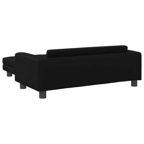 Dječja sofa s tabureom crna 100 x 50 x 30 cm od umjetne kože - Crna Cijena