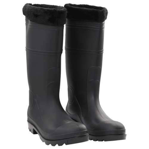 Čizme za kišu s uklonjivim čarapama crne veličina 46 PVC