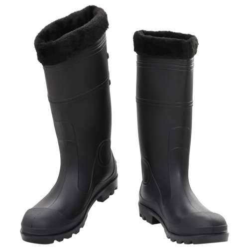 Čizme za kišu s uklonjivim čarapama crne veličina 46 PVC Cijena