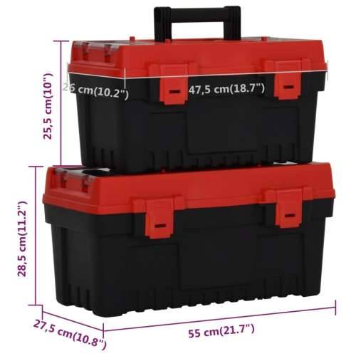 2-dijelni set kutija za alat crno-crveni od polipropilena - 55 x 27.5 x 28.5 cm 1 Cijena