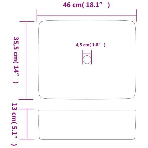 Nadgradni Lavabo - Umivaonik bijeli pravokutni 46x35,5x13 cm keramički - Bijela Cijena