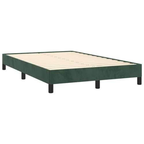 Krevet s oprugama i madracem LED tamnozelenim 120x190 cm baršun - Tamnozelena 120 x 190 cm gumbi Cijena