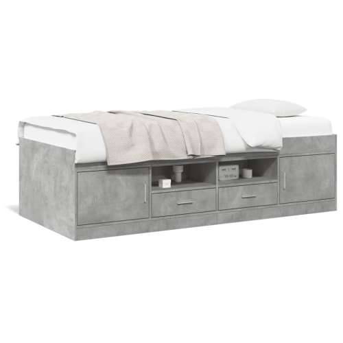 Dnevni krevet s ladicama bez madraca siva boja betona 75x190 cm - Beton siva 75 x 190 cm Cijena
