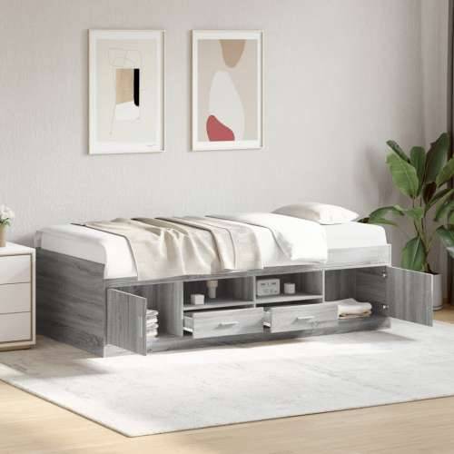 Dnevni krevet s ladicama bez madraca siva boja hrasta 75x190 cm - Sivi hrast sonoma 75 x 190 cm Cijena