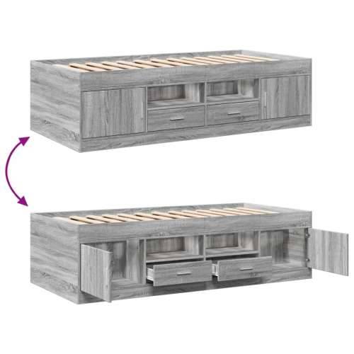 Dnevni krevet s ladicama bez madraca siva boja hrasta 75x190 cm - Sivi hrast sonoma 75 x 190 cm Cijena