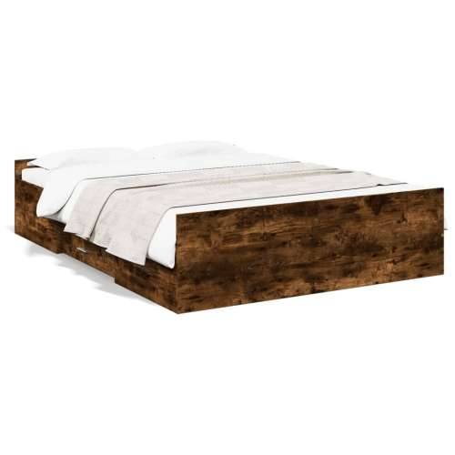 Okvir kreveta s ladicama boja hrasta 140x190 cm - Dimljeni hrast 140 x 190 cm Cijena