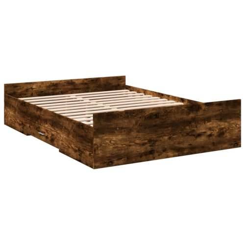 Okvir kreveta s ladicama boja hrasta 140x190 cm - Dimljeni hrast 140 x 190 cm Cijena