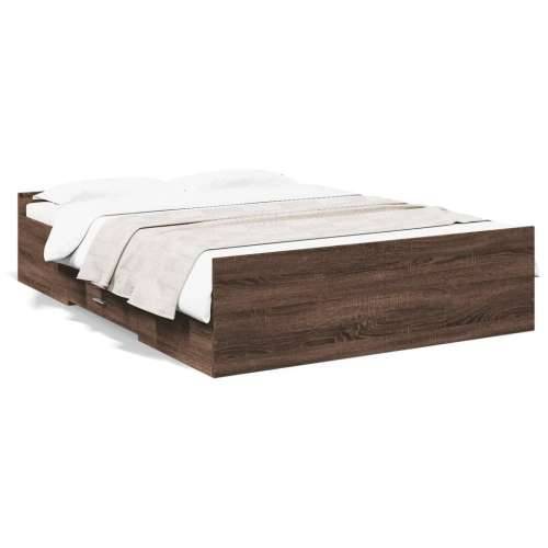 Okvir kreveta s ladicama boja smeđeg hrasta 140x190 cm - Smeđi hrast 140 x 190 cm Cijena
