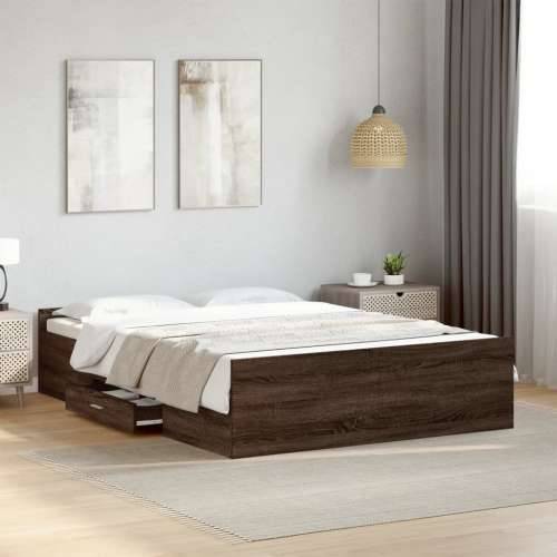 Okvir kreveta s ladicama boja smeđeg hrasta 140x190 cm - Smeđi hrast 140 x 190 cm Cijena