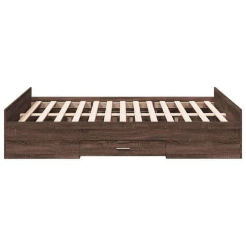 Okvir kreveta s ladicama boja smeđeg hrasta 140x190 cm - Smeđi hrast 140 x 190 cm Cijena