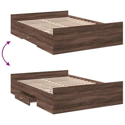 Okvir kreveta s ladicama boja smeđeg hrasta 140x190 cm - Smeđi hrast 140 x 190 cm Cijena