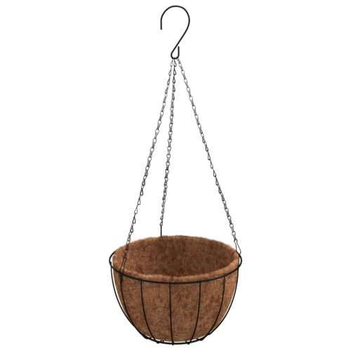 Viseće sadilice 4 kom s oblogama od kokosa crne Ø30x52 cm čelik - Ø 30 x 52 cm 1 Cijena